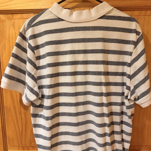 Aeropostale Blue, Gray & White Striped Short Sleeve Polo Shirt Men's Size XL - Picture 5 of 5
